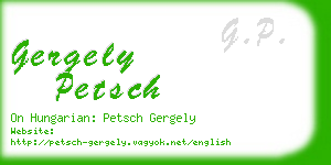 gergely petsch business card